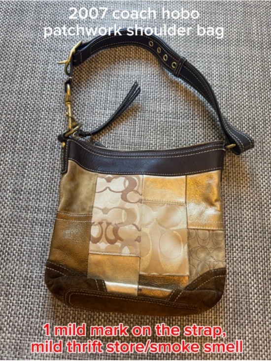 Coach Handbags - Coach Patchwork Hobo Bag in Brown and Tan USED